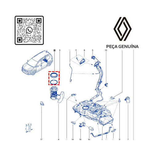RN 743512 8201743512 PORCA DA BOMBA DE COMBUSTIVEL TANQUE KARDIAN - 5